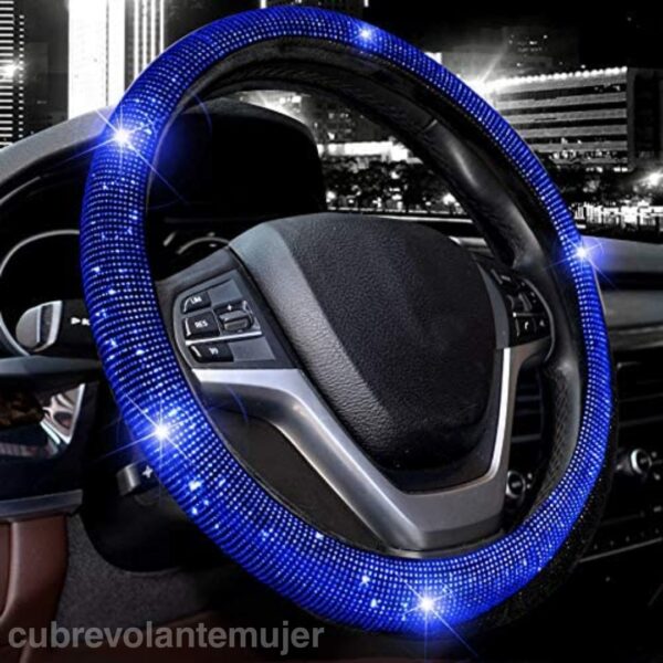 cubre volante de auto para mujer de diamantes azules www.cubrevolantemujer.cl